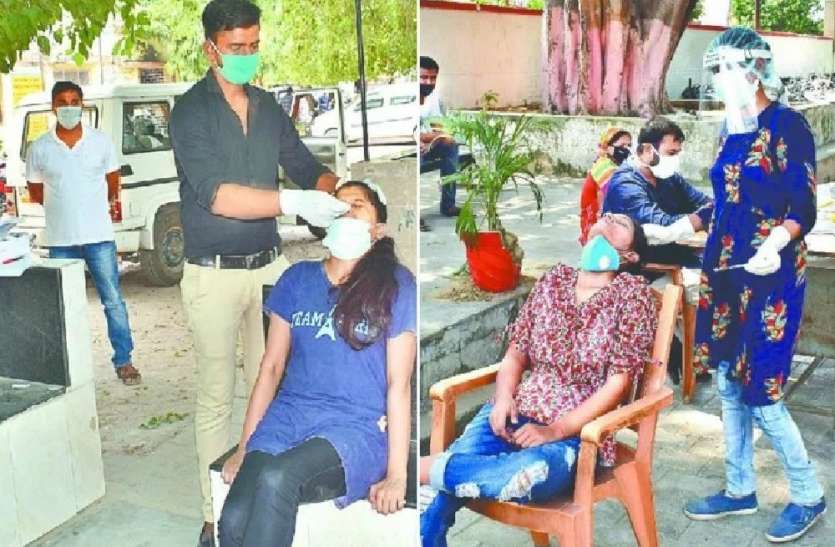 स्वास्थ्य विभाग की बड़ी लापरवाही, कोरोना संक्रमण जांच के लिए बिना पीपीई किट पहने स्वास्थ्यकर्मी ले रहे सैम्पल स्वास्थ्य विभाग की बड़ी लापरवाही, कोरोना संक्रमण जांच के लिए बिना पीपीई किट पहने स्वास्थ्यकर्मी ले रहे सैम्पल