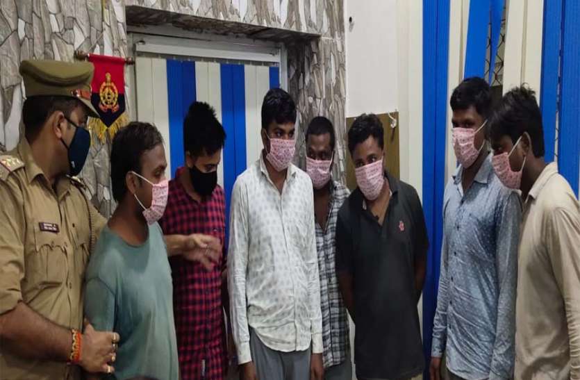 azamgarh craim पुलिस मुठभेड़ में 6 बदमाश गिरफ्तार, भारी संख्या में हथियार बरामद
