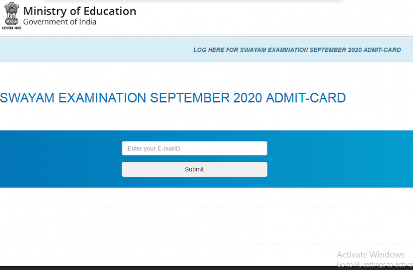 SWAYAM Admit Card 2020 SWAYAM Admit Card 2020: सितंबर 29 और 30 को आयोजित होने वाली परीक्षा के लिए एडमिट कार्ड जारी
