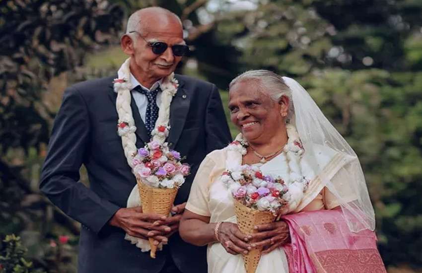 elderly couple first wedding photoshoot