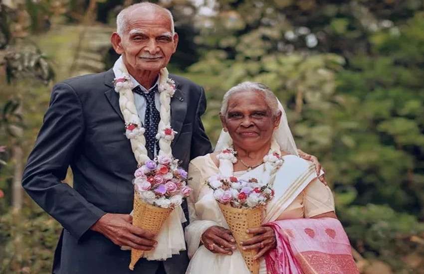 elderly couple first wedding photoshoot