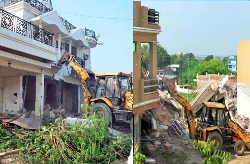 ramlochan house पूर्व सपा विधायक विजमा यादव के भाई रामलोचन यादव का करोड़ों का घर व गेस्ट हाउस योगी सरकार ने गिराया