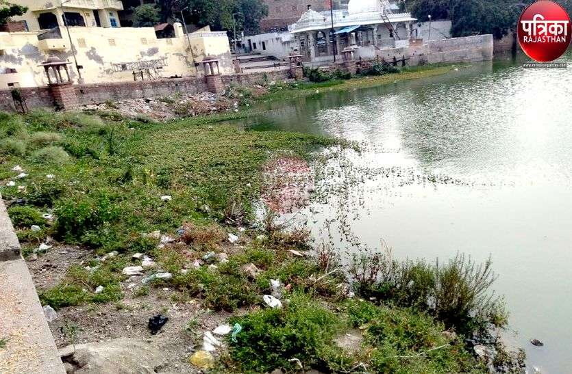पाली : बदहाली के शिकार लाखोटिया तालाब के घाट, कचरे के लगे ढेर पाली : बदहाली के शिकार लाखोटिया तालाब के घाट, कचरे के लगे ढेर