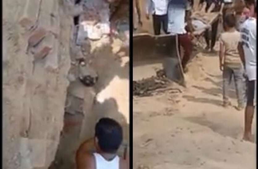 photo6075606272897559155.jpg फार्म हाउस की निर्माणाधीन दीवार भरभरा कर गिरी, मलबे में दबे 4 मजदूर, दो की मौत