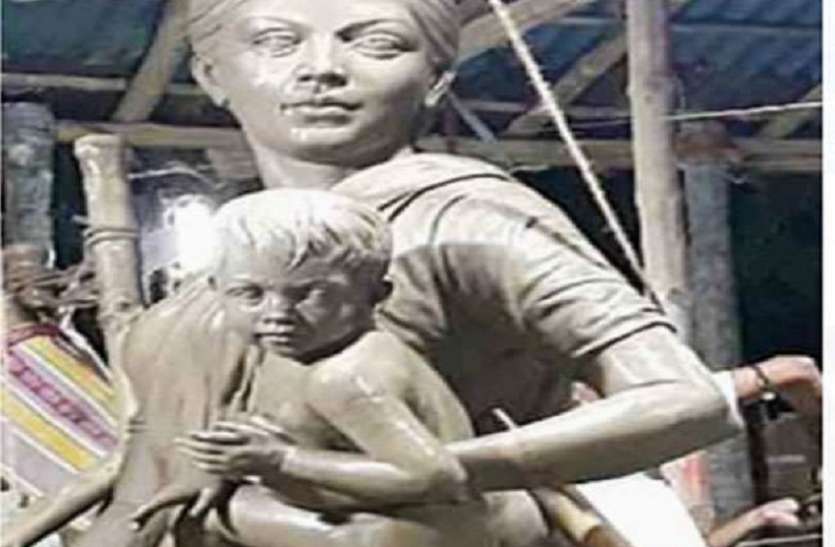WEST BENGAL DURGA PUJA--प्रवासी मजदूरों को बनाया दुर्गापूजा में थीम WEST BENGAL DURGA PUJA--प्रवासी मजदूरों को बनाया दुर्गापूजा में थीम