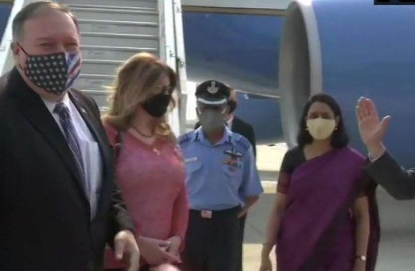 Mike Pompeo arrive at delhi अमरीकी विदेश मंत्री Mike Pompeo पत्नी सुजान के साथ पहुंचे दिल्ली, 2+2 वार्ता में कई मुद्दों पर करेंगे चर्चा