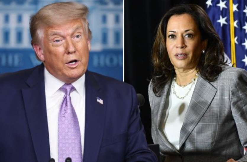 kamala Harris and Donald Trump Donald Trump ने कमला हैरिस की हंसी का उड़ाया मजाक, कहा-उनके साथ कुछ तो गड़बड़ है