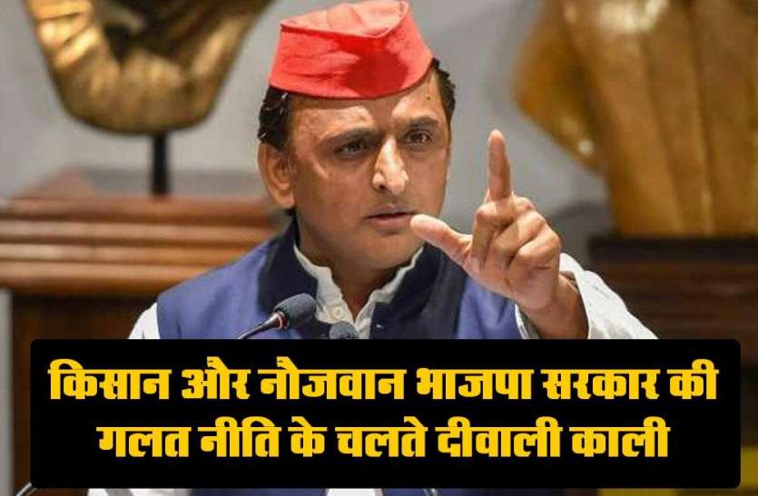 Former Chief Minister Akhilesh Yadav Press किसान और नौजवान भाजपा सरकार की गलत नीति के चलते दीवाली काली : अखिलेश