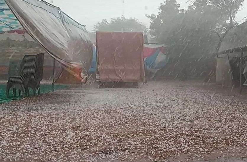 सीकर में तेज बरसात के साथ गिरे ओले, एक की मौत सीकर में तेज बरसात के साथ गिरे ओले, एक की मौत