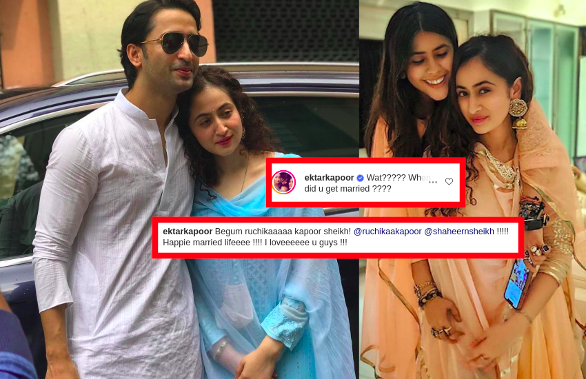 Shaheer Sheikh ने रूचिका कपूर से की शादी, एकता कपूर को हुए आश्चर्य, लिखी ये बात