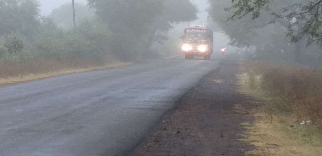 Weather news : घना कोहरा छाया... फसलें खिल उठीं, तीन डिग्री कम हुआ तापमान