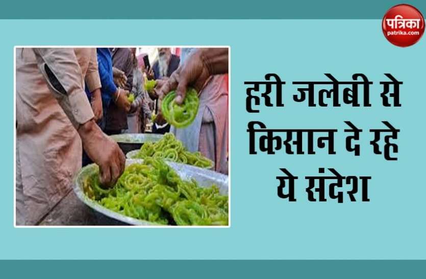 jalebi1.jpg किसान आंदोलन के बीच छाई हरी जलेबी, रोजाना बनाई जा रहीं 5 क्विंटल जलेबियां