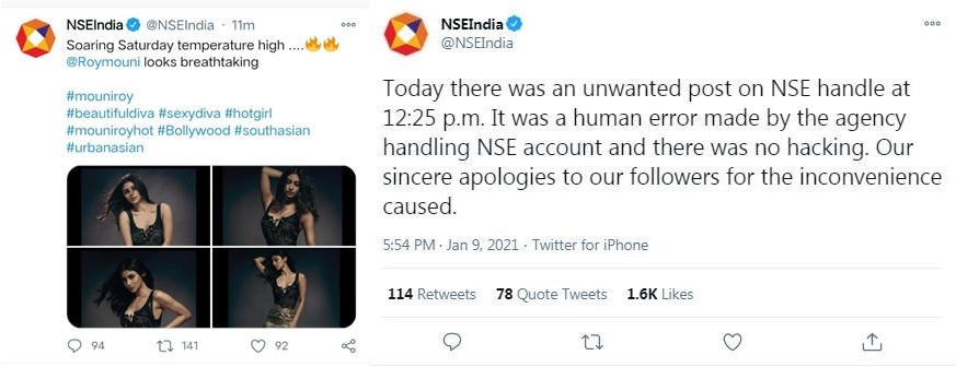 NSE apologizes for tweeting Mouni Rai's picture, clarifies like this