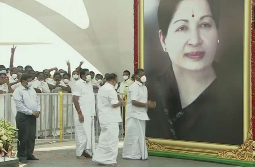 j jaylalitha Memorial CM पलानीस्वामी ने किया जयललिता स्मारक का अनावरण, 80 करोड़ की लागत से हुआ तैयार