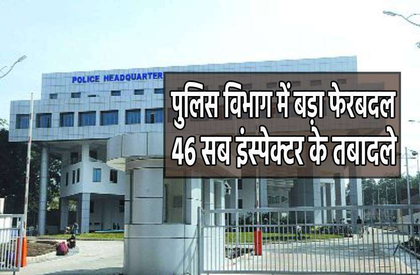 transfer.jpg पुलिस विभाग में बड़ा फेरबदल, 46 सब इंस्पेक्टर के तबादले, देखें लिस्ट