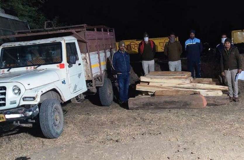 वाहन से 14 नग सागौन जब्त, 20 नग ऐसे छिपाई थी वाहन से 14 नग सागौन जब्त, 20 नग ऐसे छिपाई थी