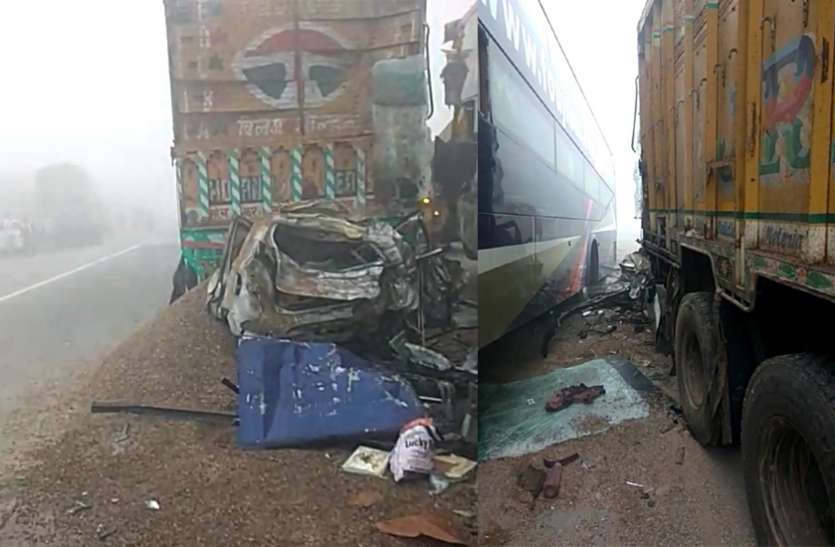 accident आगरा—लखनऊ एक्सप्रेस वे पर भिड़े कई वाहन, बस चालक की मौत, दर्जन भर से अधिक घायल