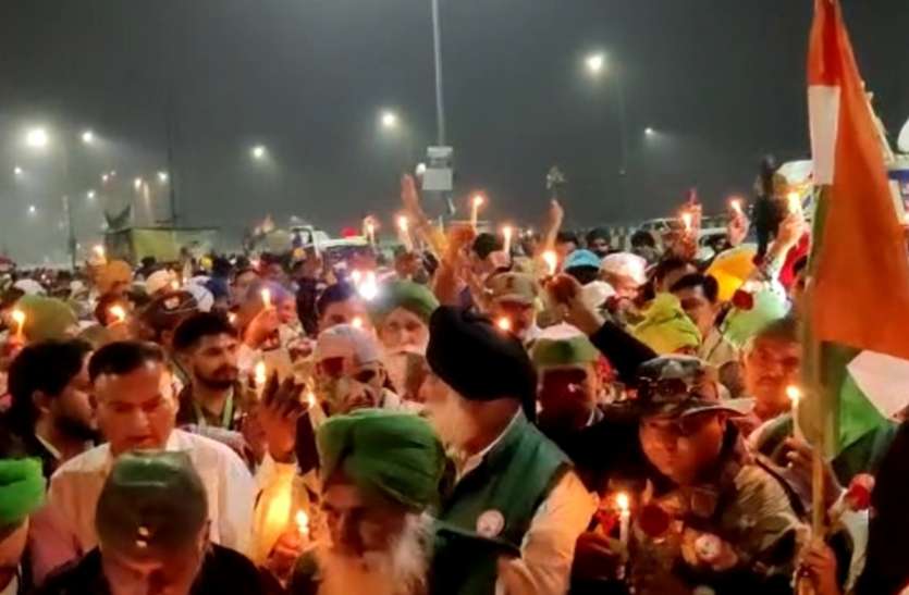 ghaziabad.jpg Farmers Protest: गाजीपुर बॉर्डर पर धरनारत किसानों ने कैंडल मार्च निकालकर जताया विरोध