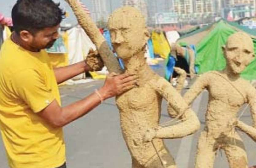 img_20210220_094107.jpg किसान आंदाेलन : गाजीपुर बॉर्डर पर उड़ीसा के कलाकार बना रहे किसानाें की दुर्दशा दिखाती प्रतिमाएं