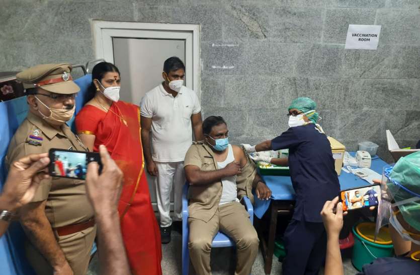Covid-19 Vaccination For RPF Personnel in Chennai Division फ्रंट लाइनर आरपीएफ कर्मियों का टीकाकरण शुरू, पहले दिन लगा 43 कर्मियों को लगा वैक्सीन