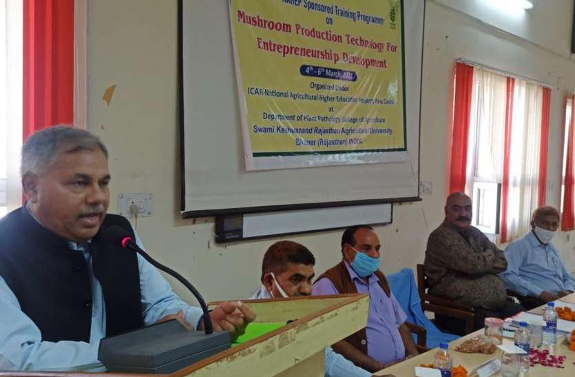 किसानों को दिए मशरूम उत्पादन के टिप्स किसानों को दिए मशरूम उत्पादन के टिप्स