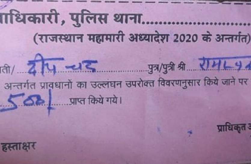 छूट के बाद भी परचून की दुकान का पुलिस ने काटा चालान छूट के बाद भी परचून की दुकान का पुलिस ने काटा चालान