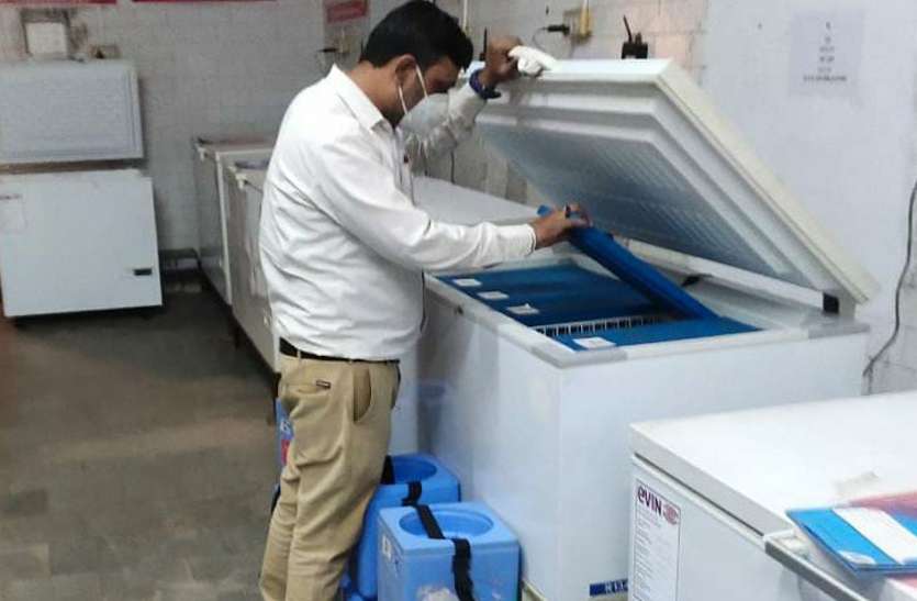 Nitin Tappa serving as the immunization data manager in the district hospital.