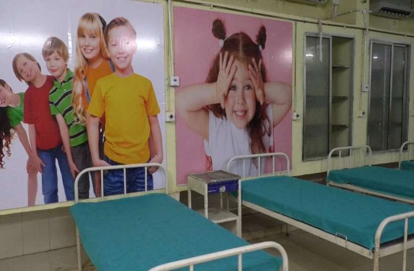 Child covid ward pripared कोरोना की तीसरी लहर से लडऩे की तैयारी: बच्चों के लिए बना आकर्षक वॉलपेपर से सजा कोविड वार्ड
