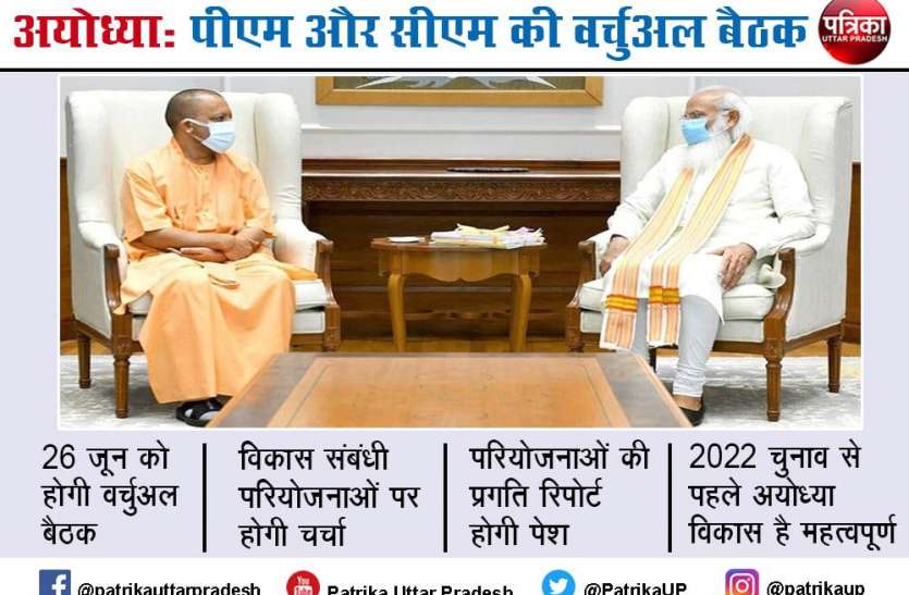 PM Modi CM yogi अयोध्या विकास को लेकर पीएम मोदी 26 जून को सीएम योगी से करेंगे वर्चुअल संवाद