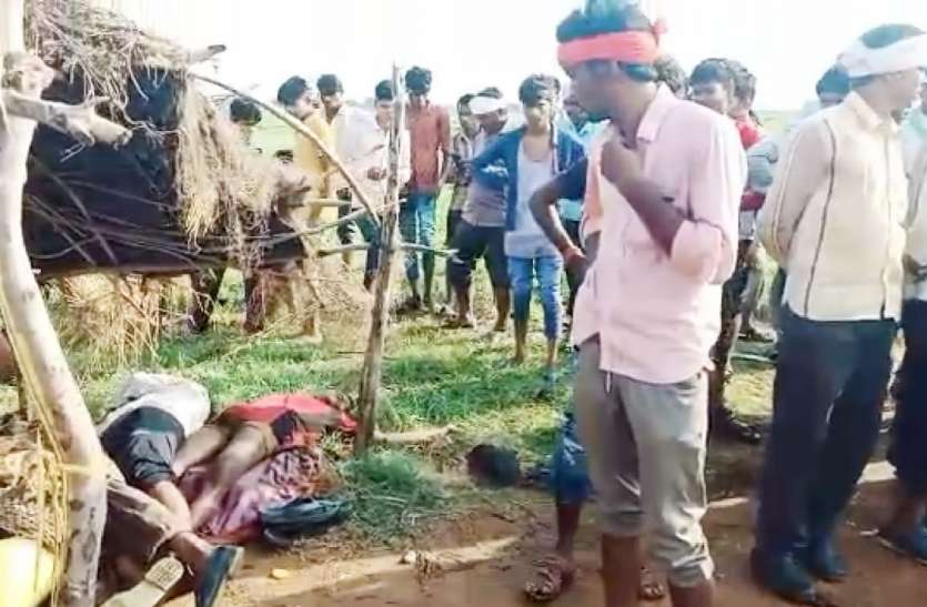 सोमवार की दोपहर 3.30 बजे हुआ हादसा आकाशीय बिजली गिरने से खेत में काम रहे पिता,पुत्र व भतीजे की मौत