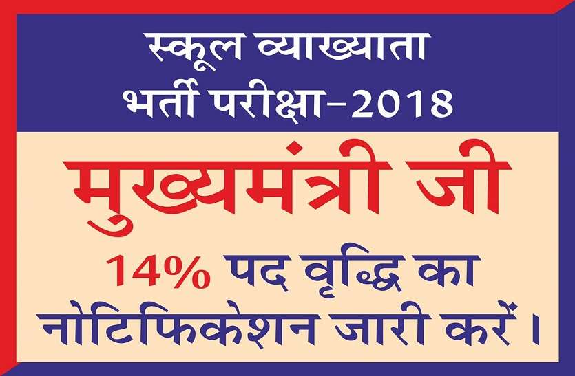 स्कूल व्याख्याता भर्ती 2018: कम किए गए पद वापस सृजित करने की मांग स्कूल व्याख्याता भर्ती 2018: कम किए गए पद वापस सृजित करने की मांग