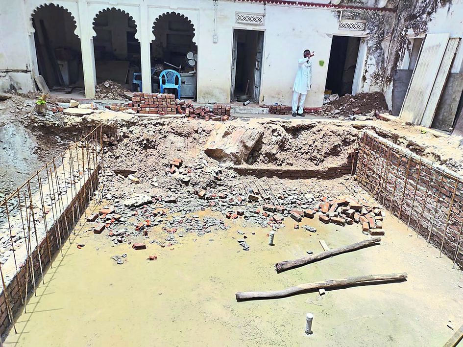 Excavation is being done on Jaisamand's sail