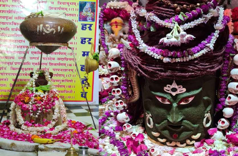 भगवान शिव का दूध से किया अभिषेक , महाकाल की सजाई झांकी भगवान शिव का दूध से किया अभिषेक , महाकाल की सजाई झांकी