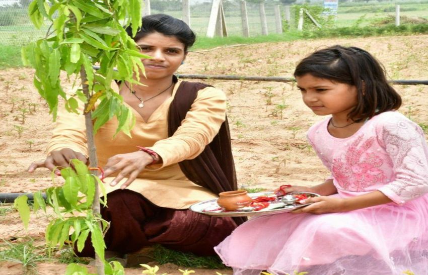 कौथल गांव की बेटियां पेड़-पौधों को राखी बांधकर मनाती हंै रक्षाबंधन