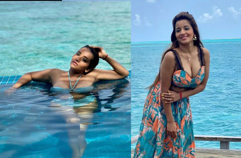 भोजपुरी एक्ट्रेस मोनालिसा मालदीव में मना रही हैं छुट्टियां, तस्वीरें शेयर  कर लगा रही हैं आग , Monalisa went to Maldives for vacation shares pictures