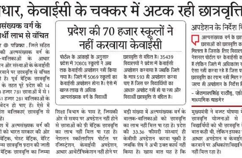 केवाइसी अपडेशन में जालोर अव्वल, बाड़मेर में मात्र साढ़े दस फीसदी केवाइसी अपडेशन में जालोर अव्वल, बाड़मेर में मात्र साढ़े दस फीसदी