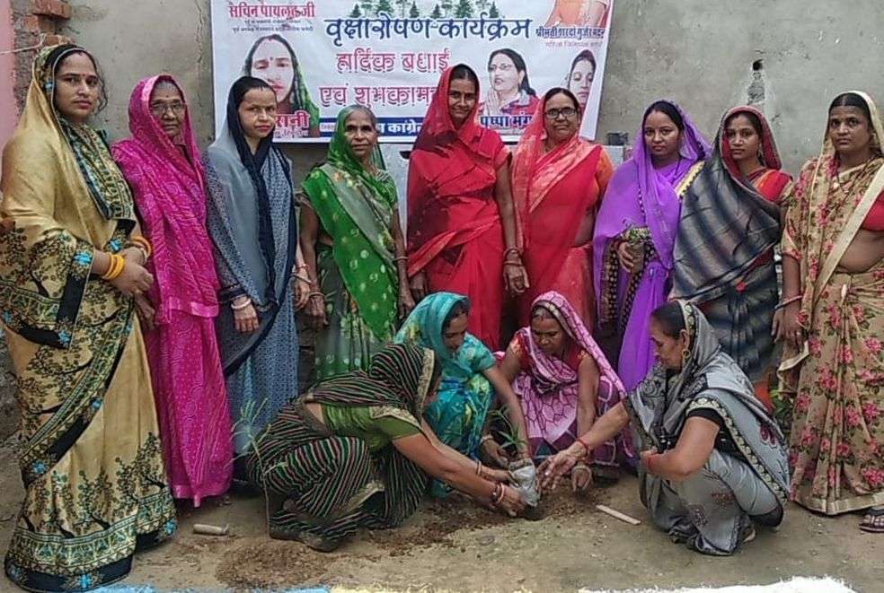बिशनपुरा में काटा केक, जटनंगला में किया पौधारोपण