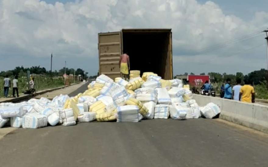 Truck-bike accident in Koria