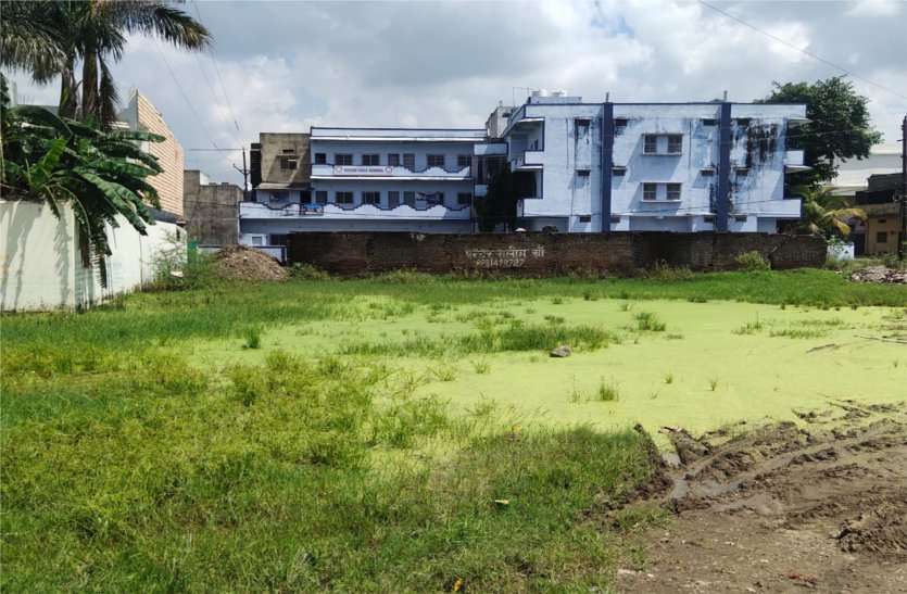 Water filled in empty plots, even after giving notice to NAPA, plot owners did not fill खाली प्लाटों में भरा पानी, नपा के नोटिस देने के बाद भी प्लाट मालिकों ने नहीं कराया भराव