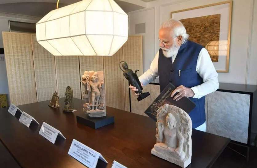 pm modi visit अमरीका ने पीएम मोदी को लौटाईं 157 कीमती कलाकृतियां, 8.5 सेंटीमीटर लंबे कांस्य के नटराज भी लाए