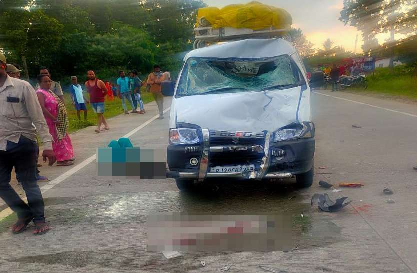 Van-bike collision एनएच पर वैन-बाइक में जबरदस्त भिड़ंत, 3 साल के मासूम बेटे की मौत, पति-पत्नी गंभीर