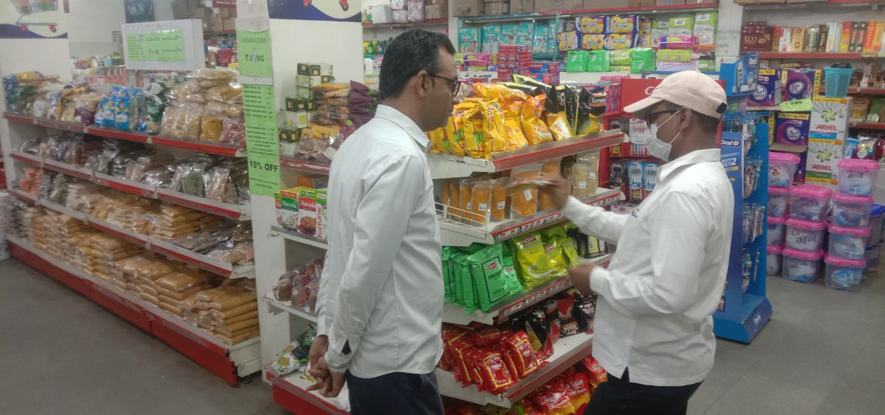 Food department action on S-mart, sample for chakli, roasted cashew