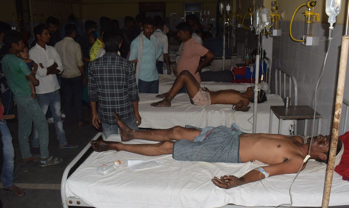Explosion in empty chemical drum, five people including four children scorched