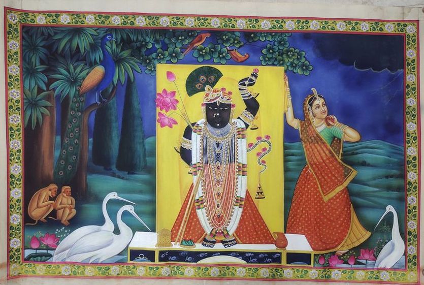 पिछवाई चित्रकारी के बढ़े कद्रदान पर घट गए चित्रकार