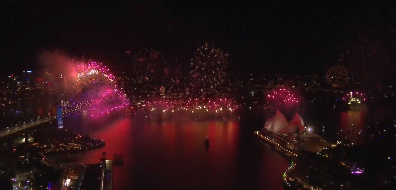 Happy News Year 2022 Newzeland and Australia Welcome New Year with Colourful Fire Works 