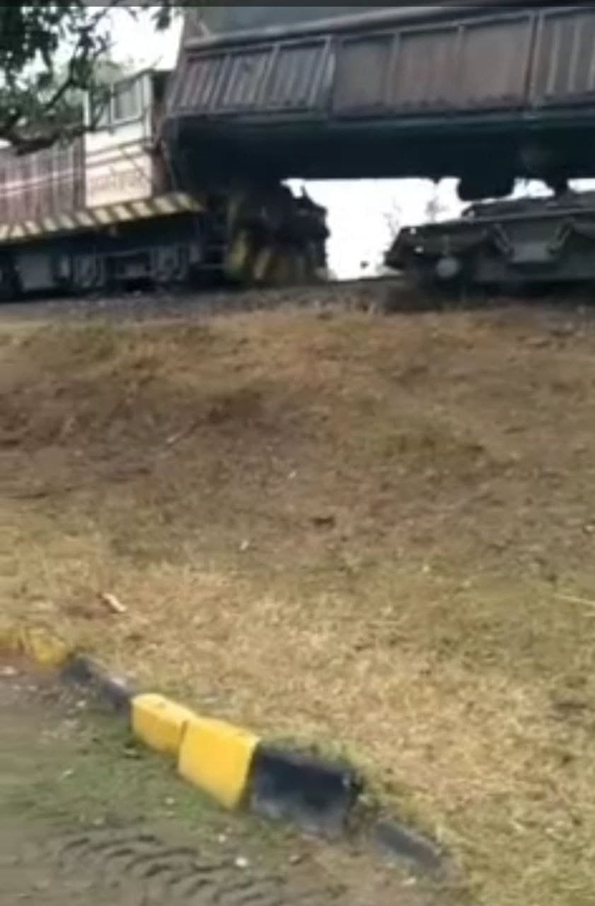 The wagon climbed over the engine of the goods train, the driver died