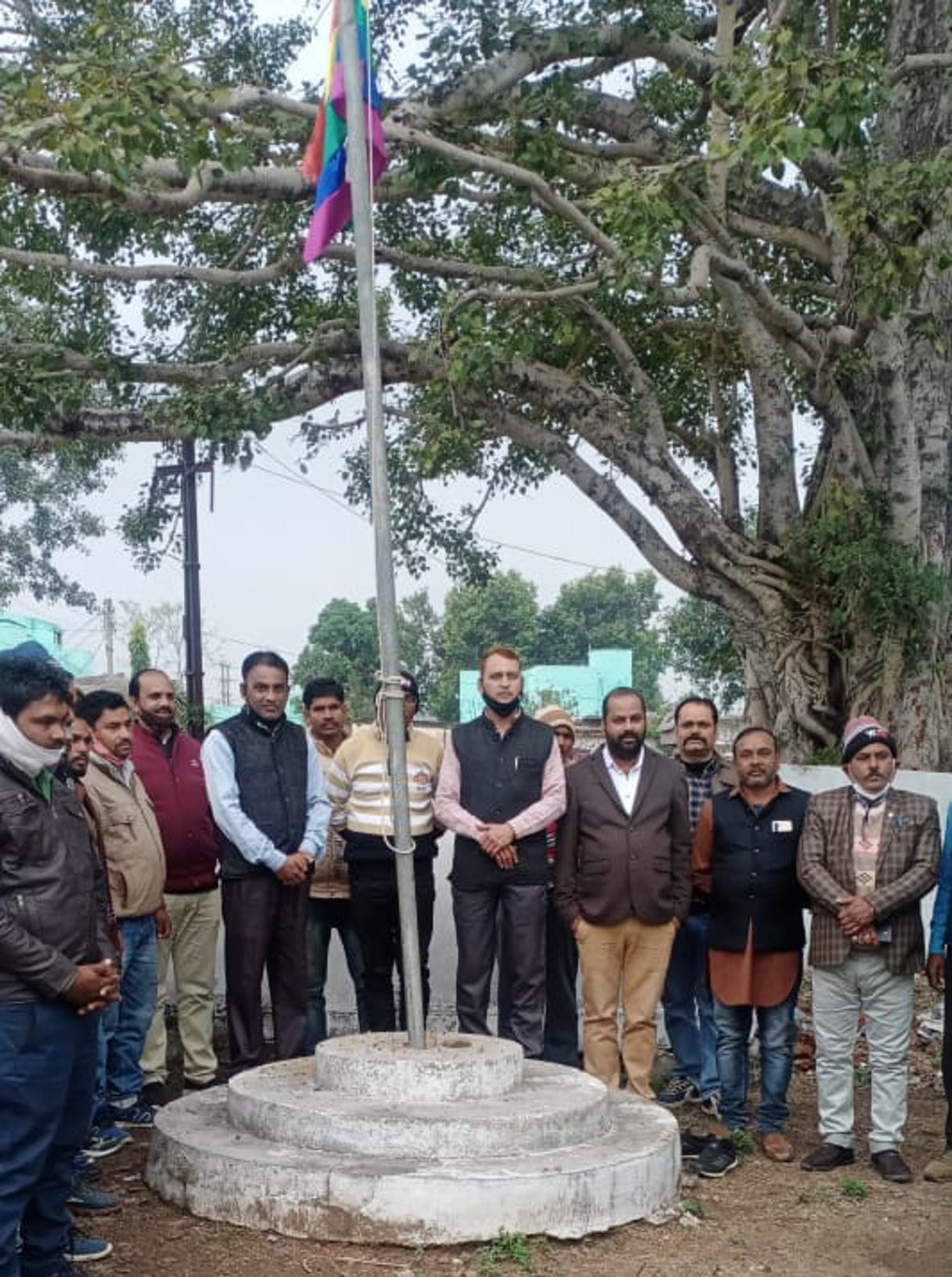 Celebrated 43rd Foundation Day of Sahakar Bharati by hoisting the flag