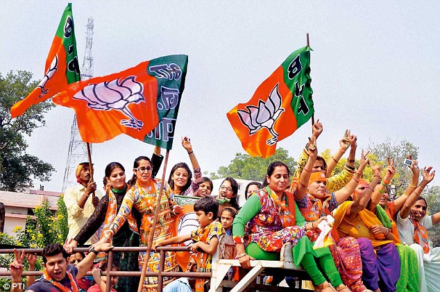 Symbolic Photo of Women Worker of BJP Party