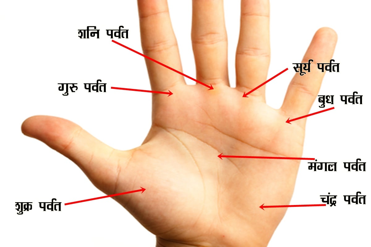 Palmistry in Hindi, mountain in hand, parvat in hand, lucky signs in hand, hand line prediction, 