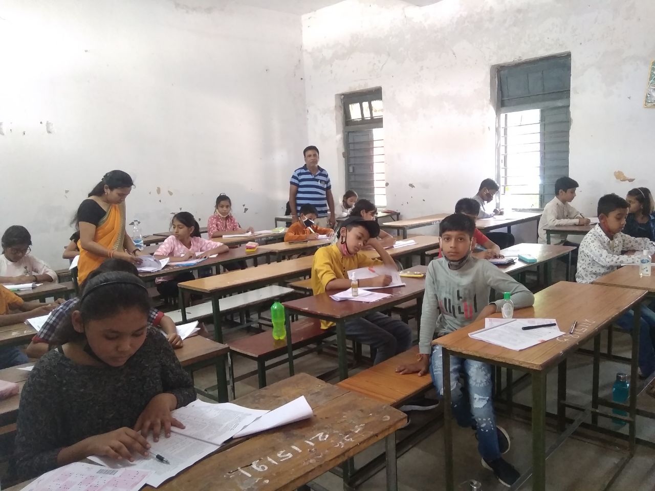For selection in Jawahar Navodaya School, children took the examinatio
